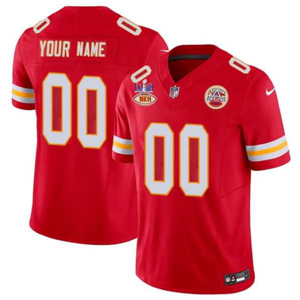 Men%27s Kansas City Chiefs Active Player Custom Red 2024 F.U.S.E. Super Bowl LVIII Patch With NKH Patch Vapor Untouchable Limited Football Stitched Jersey->customized nhl jersey->Custom Jersey